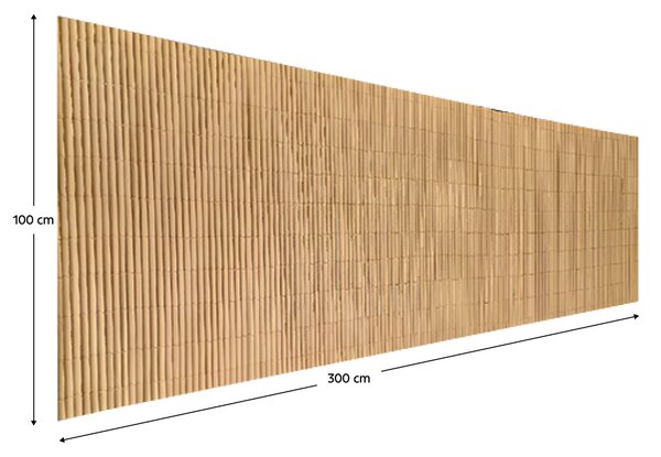 KONDELA Záhradná zástena, prírodná, 300x100 cm, ABEO