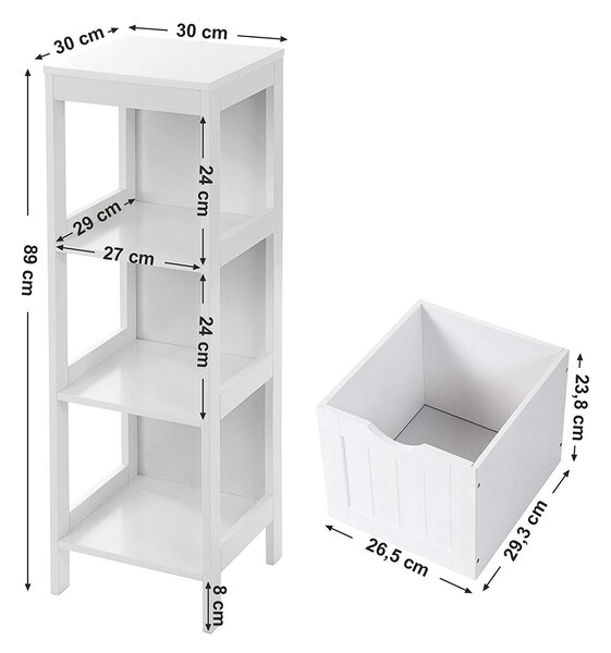 SONGMICS Kúpeľňová skrinka ZOE biela