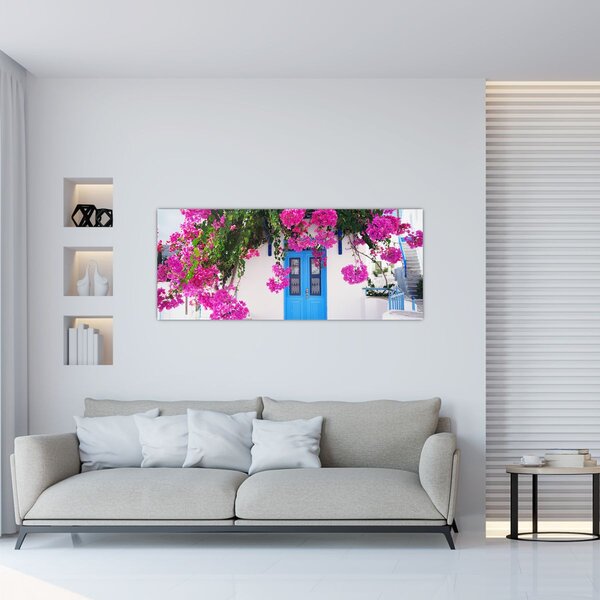 Obraz - Tradičný grécky dom (120x50 cm)