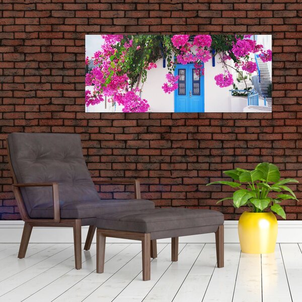 Obraz - Tradičný grécky dom (120x50 cm)