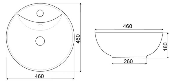 Novoterm Keramické umývadlo na dosku NV-KR-191 BLM (ø 46 cm)