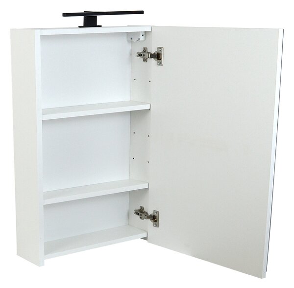 Comodo Zrkadlová skrinka Atica 50 ZS LED-B s osvetlením Any LED 30 B, čierna