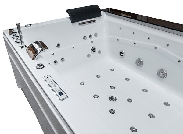 BPS-koupelny Hydromasážna vírivá vaňa KALAMBO 914 BL190x150 Čierna/Biela s ohrevom vody