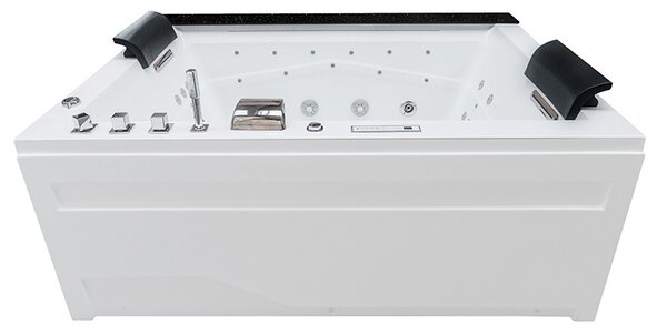 BPS-koupelny Hydromasážna vírivá vaňa KALAMBO 914 BL190x150 Čierna/Biela s ohrevom vody