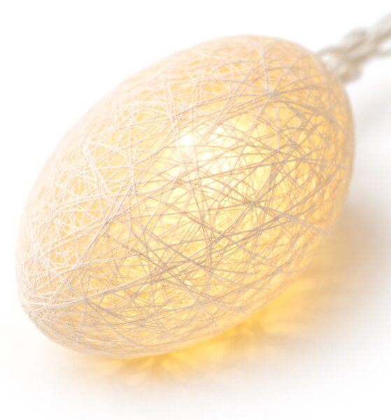 LED svetelná reťaz Eggs, 1,6 m, biela