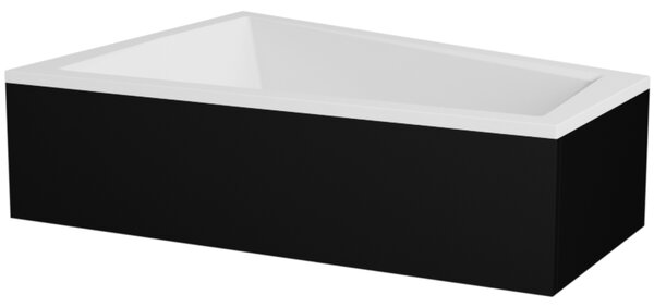 Besco Krycí panel k asymetrickej vani Intima Duo Black P 170x125 (180x125), čierny BESCO-Rozmery: 170x125, BESCO-Farba: Čierna mat