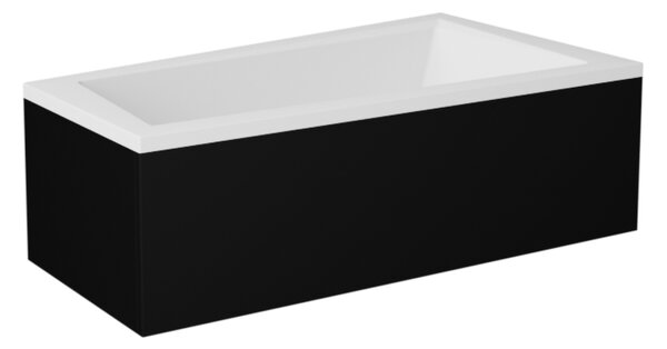 Besco Krycí panel k asymetrickej vani Intima Black P 150x85 (160x90), čierny BESCO-Rozmery: 150x85, BESCO-Farba: Čierna mat