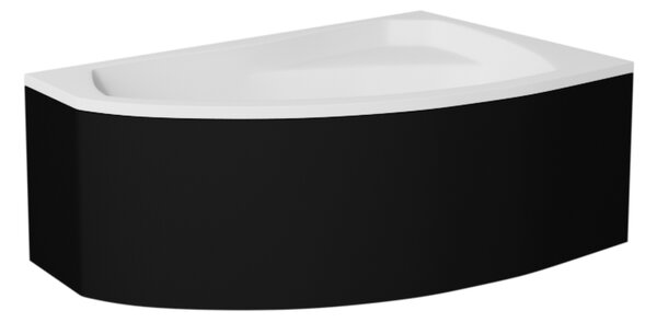 Besco Krycí panel k asymetrickej vani Rima Black P 130x85 (140x90, 150x95x, 160x100, 170x110), čierny BESCO-Rozmery: 130x85, BESCO-Farba: Čierna mat