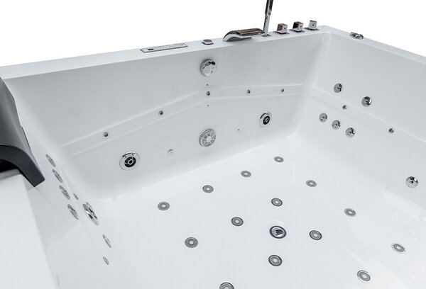 BPS-koupelny Hydromasážna vírivá vaňa KALAMBO 914 BL190x150 Čierna/Biela s ohrevom vody
