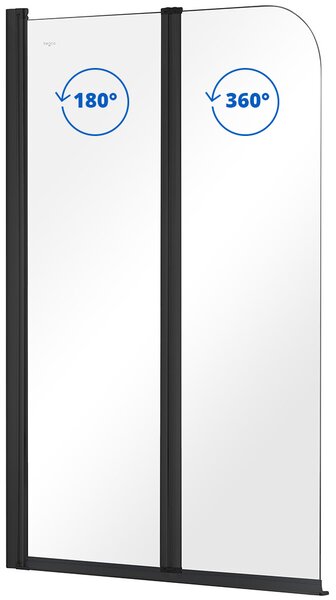 Besco Vaňová zástena PRIME BLACK 2 90140 (90x140 cm | Transparent)