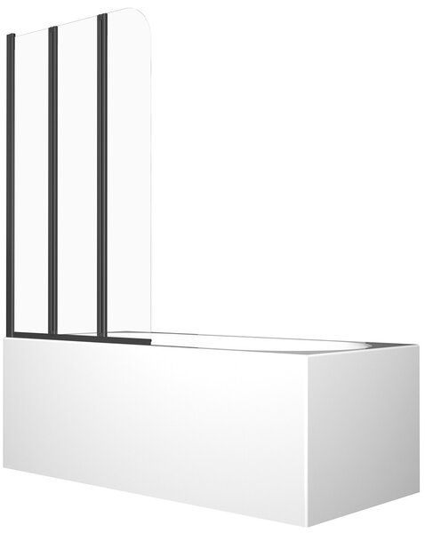 Besco Vaňová zástena PRIME BLACK 3 120140 (120x140 cm | Transparent)