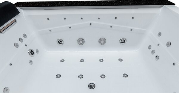BPS-koupelny Hydromasážna vírivá vaňa KALAMBO 914 BL190x150 Čierna/Biela s ohrevom vody