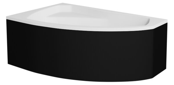 Besco Krycí panel k asymetrickej vani Rima Black P 130x85 (140x90, 150x95x, 160x100, 170x110), čierny BESCO-Rozmery: 130x85, BESCO-Farba: Čierna mat