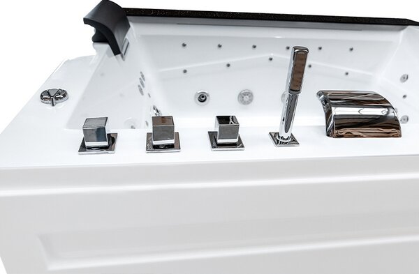 BPS-koupelny Hydromasážna vírivá vaňa KALAMBO 914 BL190x150 Čierna/Biela s ohrevom vody