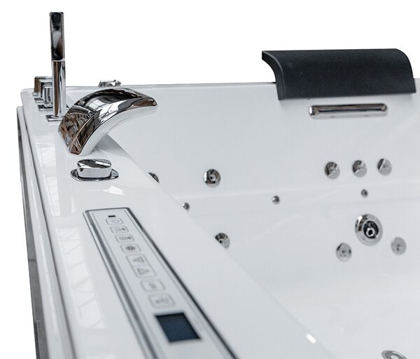 BPS-koupelny Hydromasážna vírivá vaňa KALAMBO 914 BL190x150 Čierna/Biela s ohrevom vody