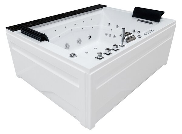 BPS-koupelny Hydromasážna vírivá vaňa KALAMBO 914 BL190x150 Čierna/Biela s ohrevom vody