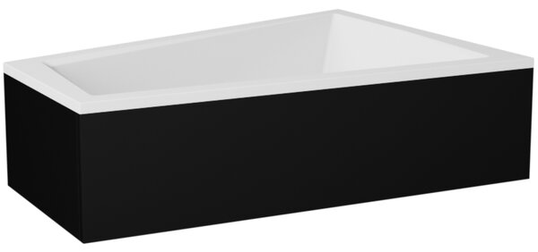 Besco Krycí panel k asymetrickej vani Intima Duo Black P 170x125 (180x125), čierny BESCO-Rozmery: 170x125, BESCO-Farba: Čierna mat