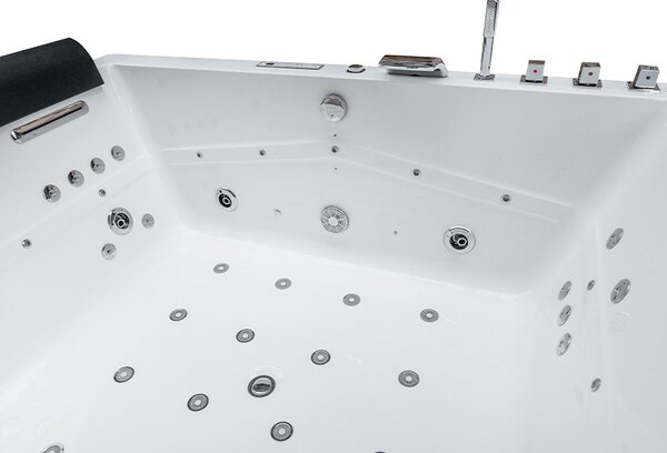 BPS-koupelny Hydromasážna vírivá vaňa KALAMBO 914 BL190x150 Čierna/Biela s ohrevom vody