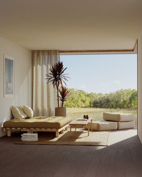 Sedací puf Karup Design More Beige