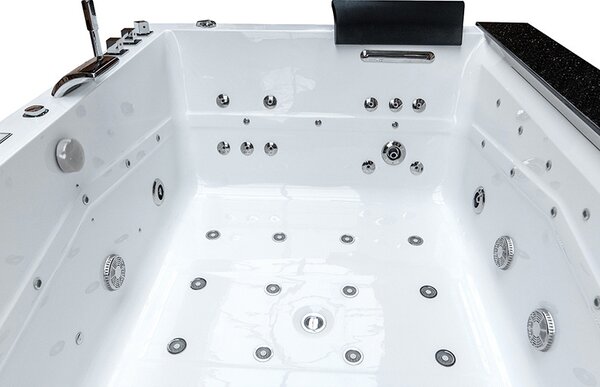 BPS-koupelny Hydromasážna vírivá vaňa KALAMBO 914 BL190x150 Čierna/Biela s ohrevom vody