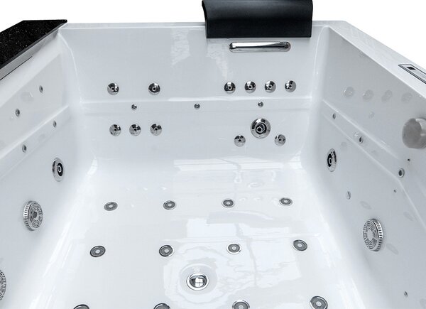 BPS-koupelny Hydromasážna vírivá vaňa KALAMBO 914 BL190x150 Čierna/Biela s ohrevom vody