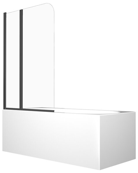 Besco Vaňová zástena PRIME BLACK 2 90140 (90x140 cm | Transparent)