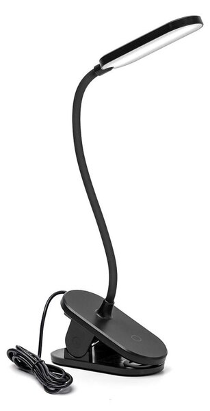 Aigostar - LED Stmievateľná stolná lampa s klipom LED/2,5W/5V čierna