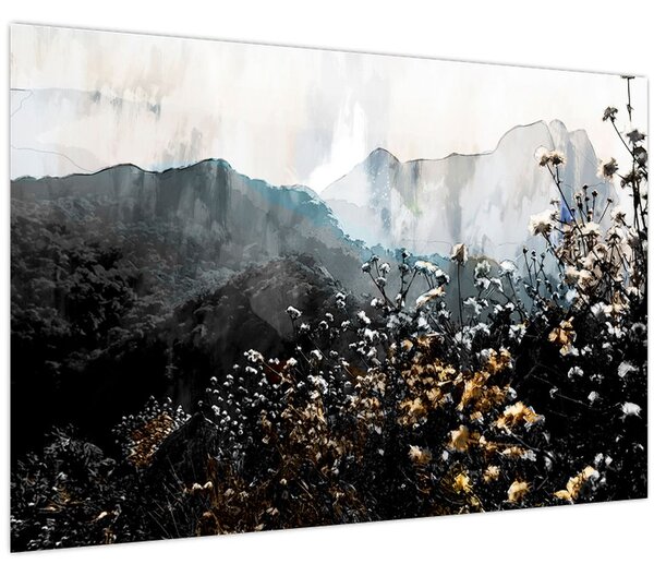 Obraz - Ilustrácie divokých kvetov (90x60 cm)