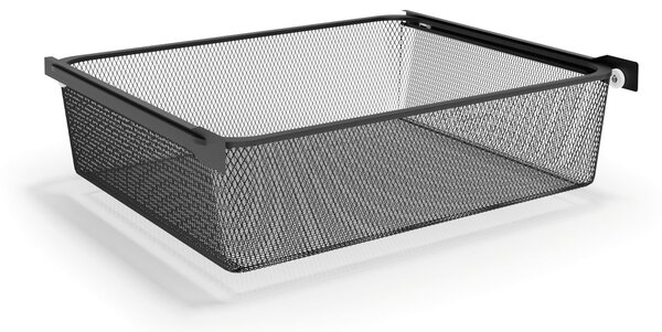 Otvorený košový regál, 6x koš s jemným sitom, TYP V, 600 × 460 × 2020 mm, čierna