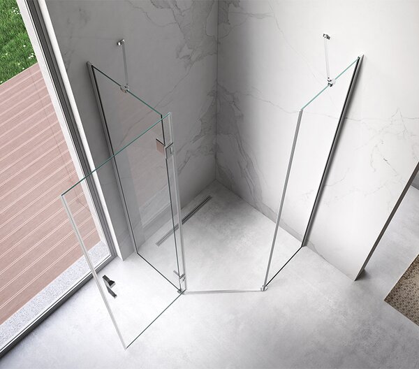 BPS-koupelny Päťuholníkový sprchový kút KZ10A 80x80 chróm/transparent - bez vaničky