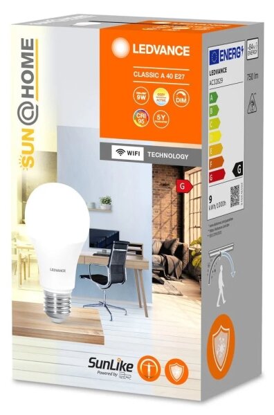 LED Stmievateľná antibakteriálna žiarovka A40 E27/9W/230V Wi-Fi - Ledvance