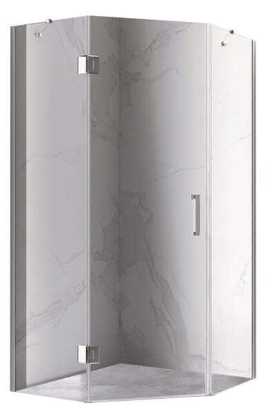 BPS-koupelny Päťuholníkový sprchový kút KZ10A 80x80 chróm/transparent - bez vaničky