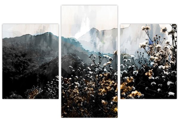 Obraz - Ilustrácie divokých kvetov (90x60 cm)