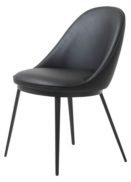 Čierna jedálenská stolička z imitácie kože Unique Furniture Gain