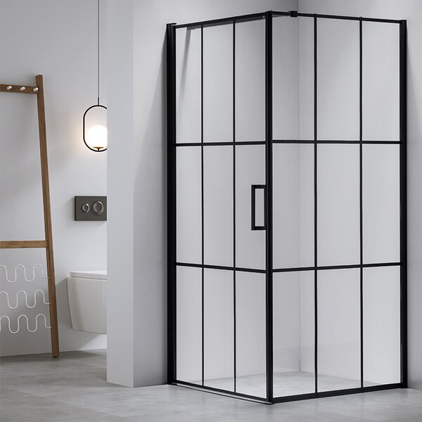 BPS-koupelny Štvorcový sprchový kút BS13A 80x80 čierna/transparent + vanička ST02A BL čierna