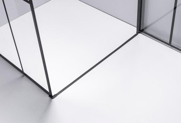 BPS-koupelny Štvorcový sprchový kút BS13A 80x80 čierna/transparent + vanička ST02A BL čierna