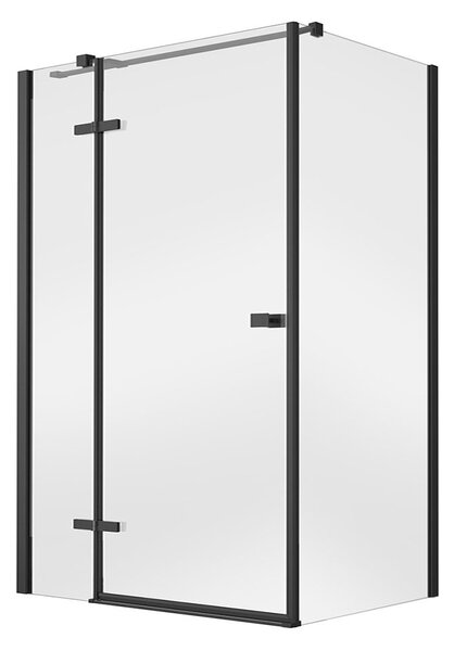 Besco Obdĺžnikový sprchovací kút PIXA BLACK R 100x80 (100x90, 120x80, 120x90), výška 195 cm - bez vaničky BESCO-Rozmery: 100x80, BESCO-Orientácia: Ľavá