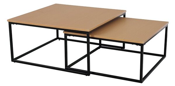 Konferenčný stolík (2 ks) Kastler - buk / čierna