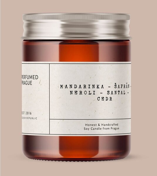 Vonná sójová sviečka doba horenia 40 h #47 Tangerine, Neroli and Saffron – Perfumed Prague