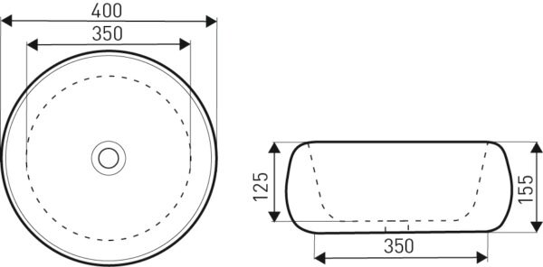 Novoterm Keramické umývadlo na dosku NV-KR-802 (ø 40,5 cm) biele