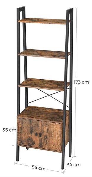 SONGMICS Regál 4 police skrinka industriálny 56x172 cm