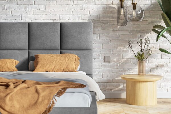 HRUŠKA Čalúnená posteľ s úložným priestorom SLIM 1 — modrosivá | 160×200
