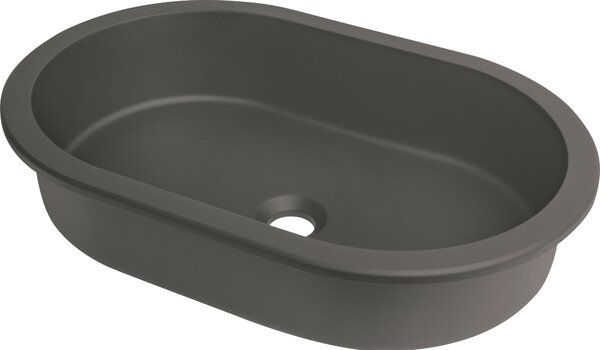 Deante Zápustné/poddoskové umývadlo Silia 58,8x39 cm - CQSTU6U, granit, antracit metalic