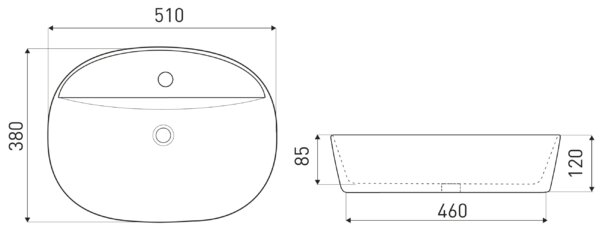 Novoterm Keramické umývadlo na dosku NV-KR-860 biele