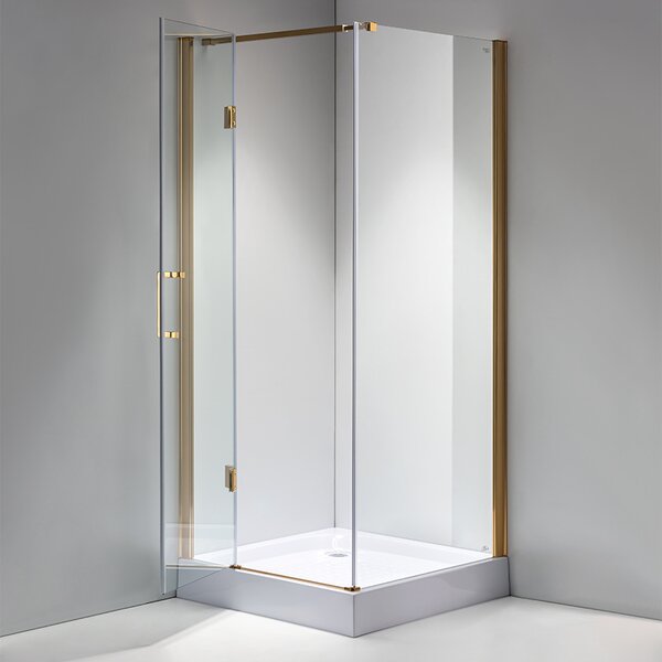BPS-koupelny Štvorcový sprchový kút KZ1390A GL 80x80 zlatá/transparent - bez vaničky