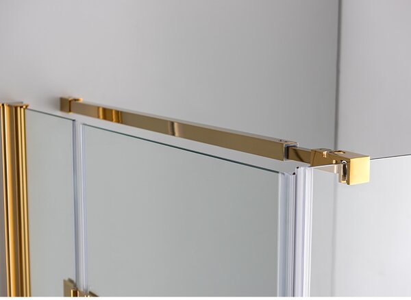 BPS-koupelny Štvorcový sprchový kút KZ1390A GL 80x80 zlatá/transparent - bez vaničky
