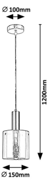 Rabalux 5249 závesné stropné svietidlo Donati 1x60W | E27 - chróm
