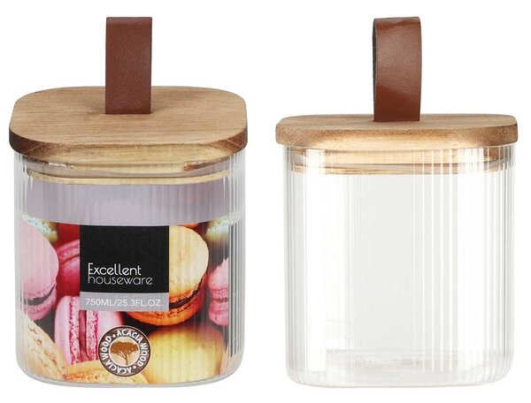 Sklenená nádoba na potraviny Stripe Square 750ml