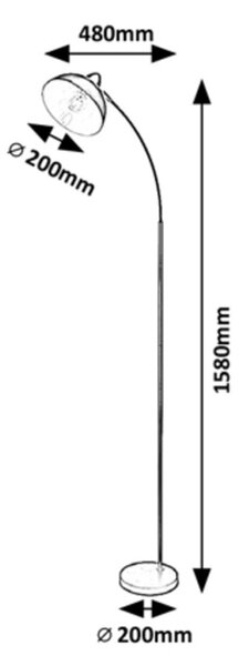 Rabalux 5240 stojacie svietidlo Daron 1x40W | E27 - čierna