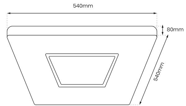 Stropné LED svietidlo Sparky Square, 1x LED 65w, 3000-6000k, w/ch, s ovládačom